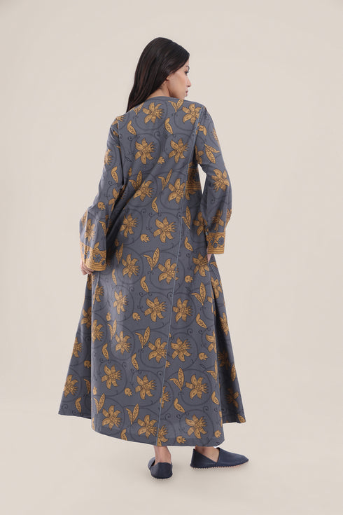 Long floral cotton jellabiya dress